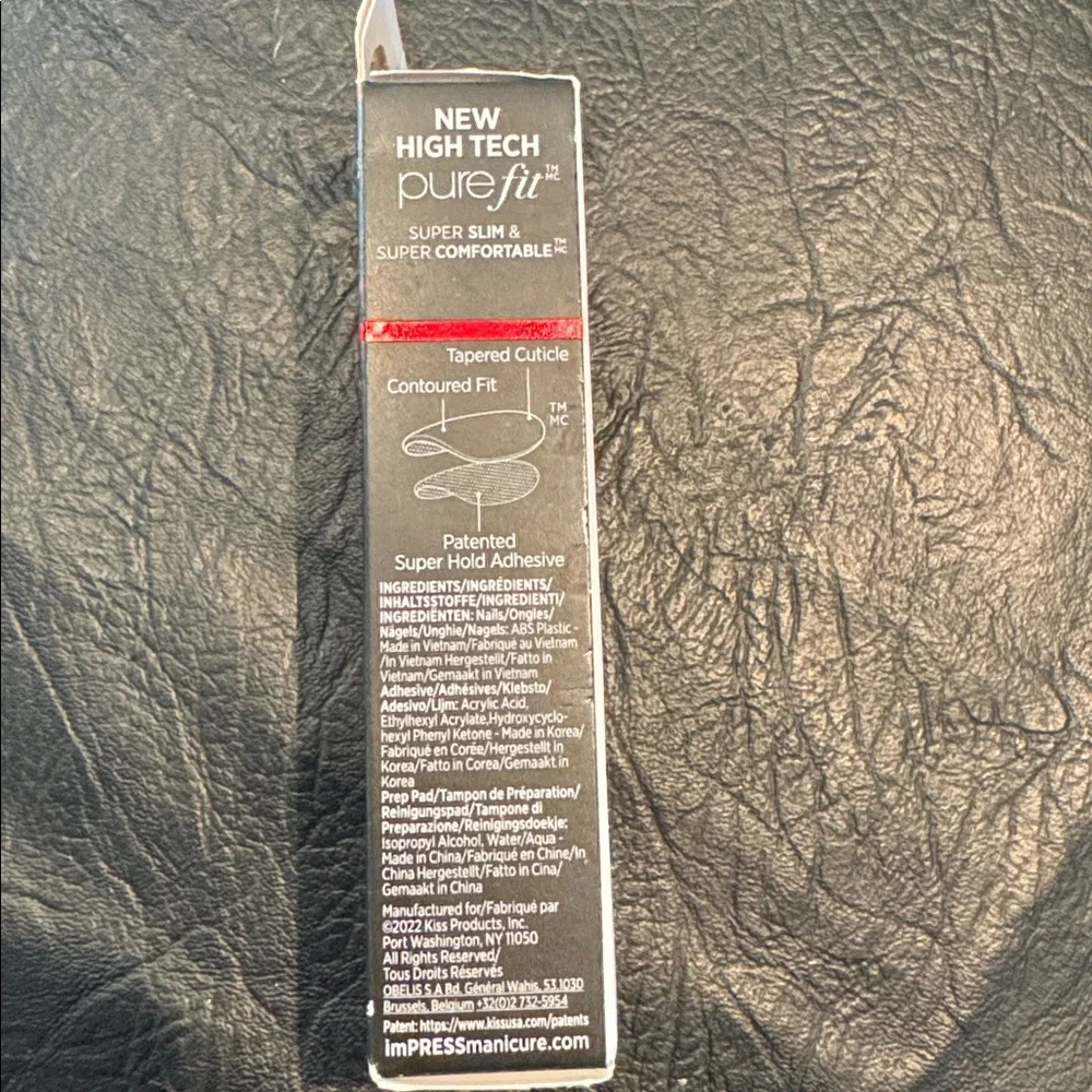 imPRESS Purple and Black Glitter Press-On Nails, NEW